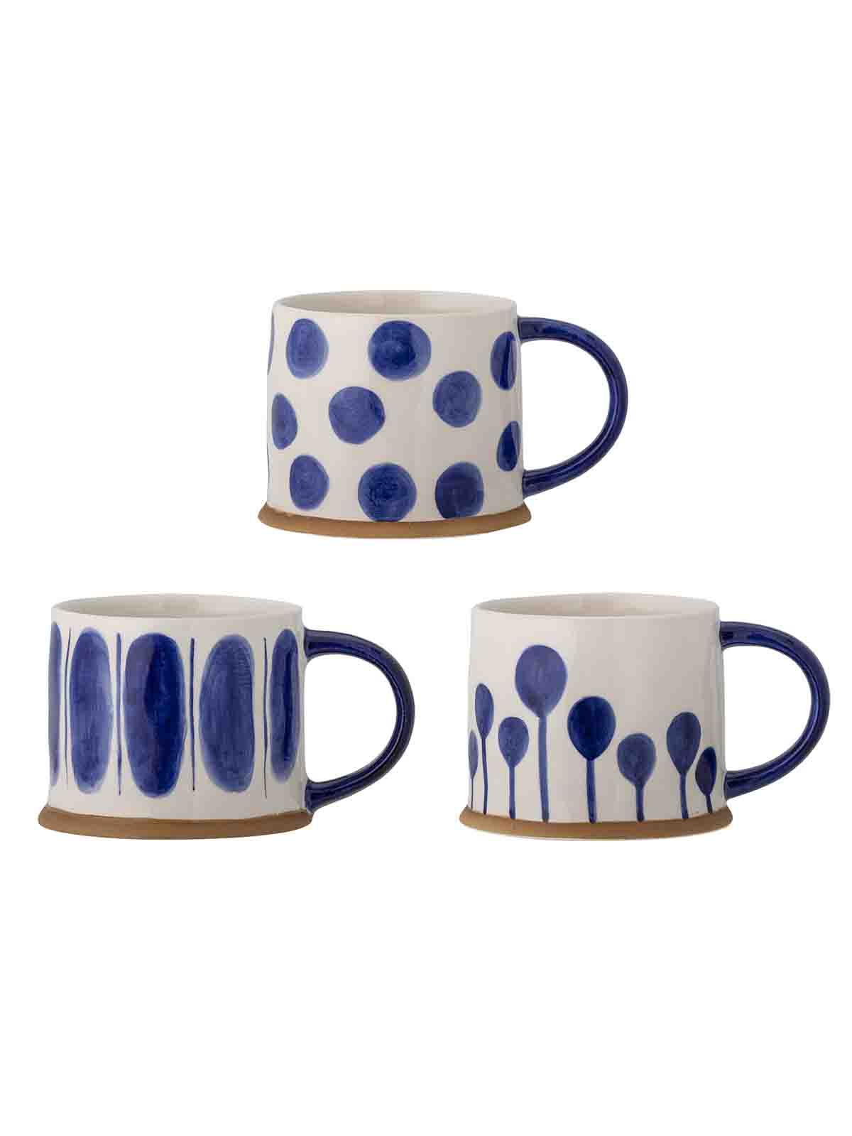 Linora Mugg (3 stycken) - Blå och Off-white