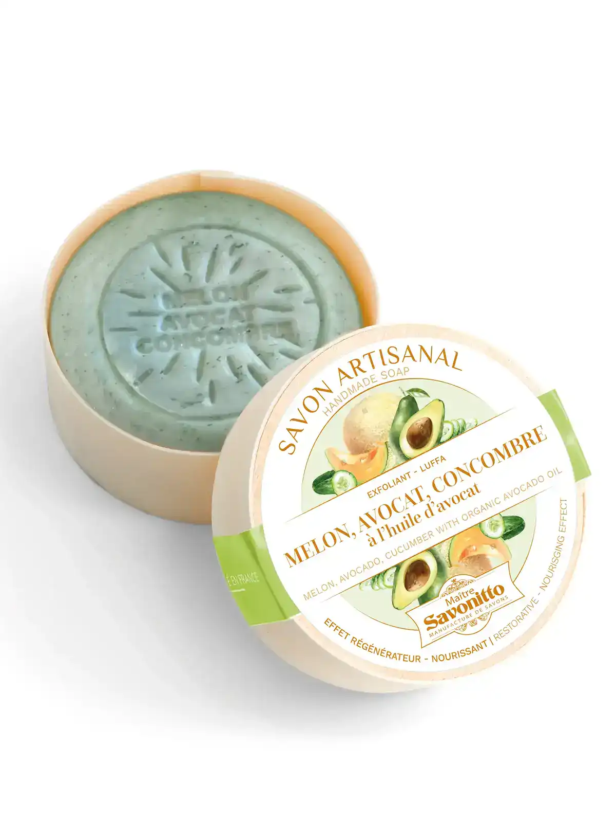 tvål med melon, avokado och gurka