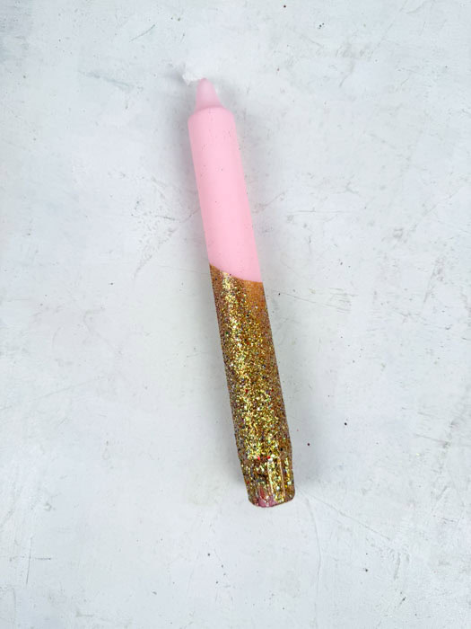 Ljus - Rosa med guldglitterbotten