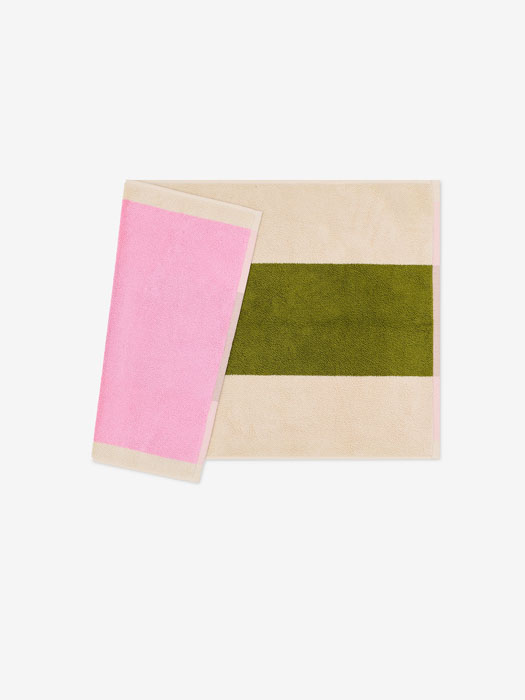 Alternativ syn på badmatta 50 x 80 cm - Rosa & Oliv
