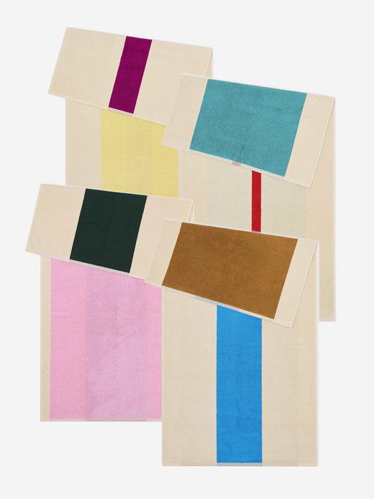 Badhandduk 70x140 cm - Gul & Fuchsia - Bild 3