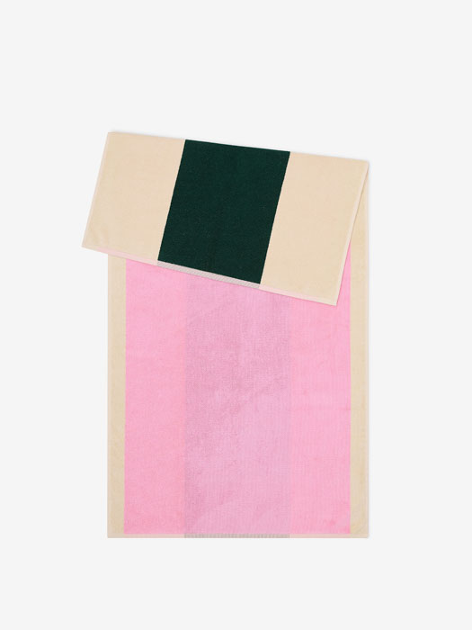 Badhandduk 70x140 - Grön & Rosa