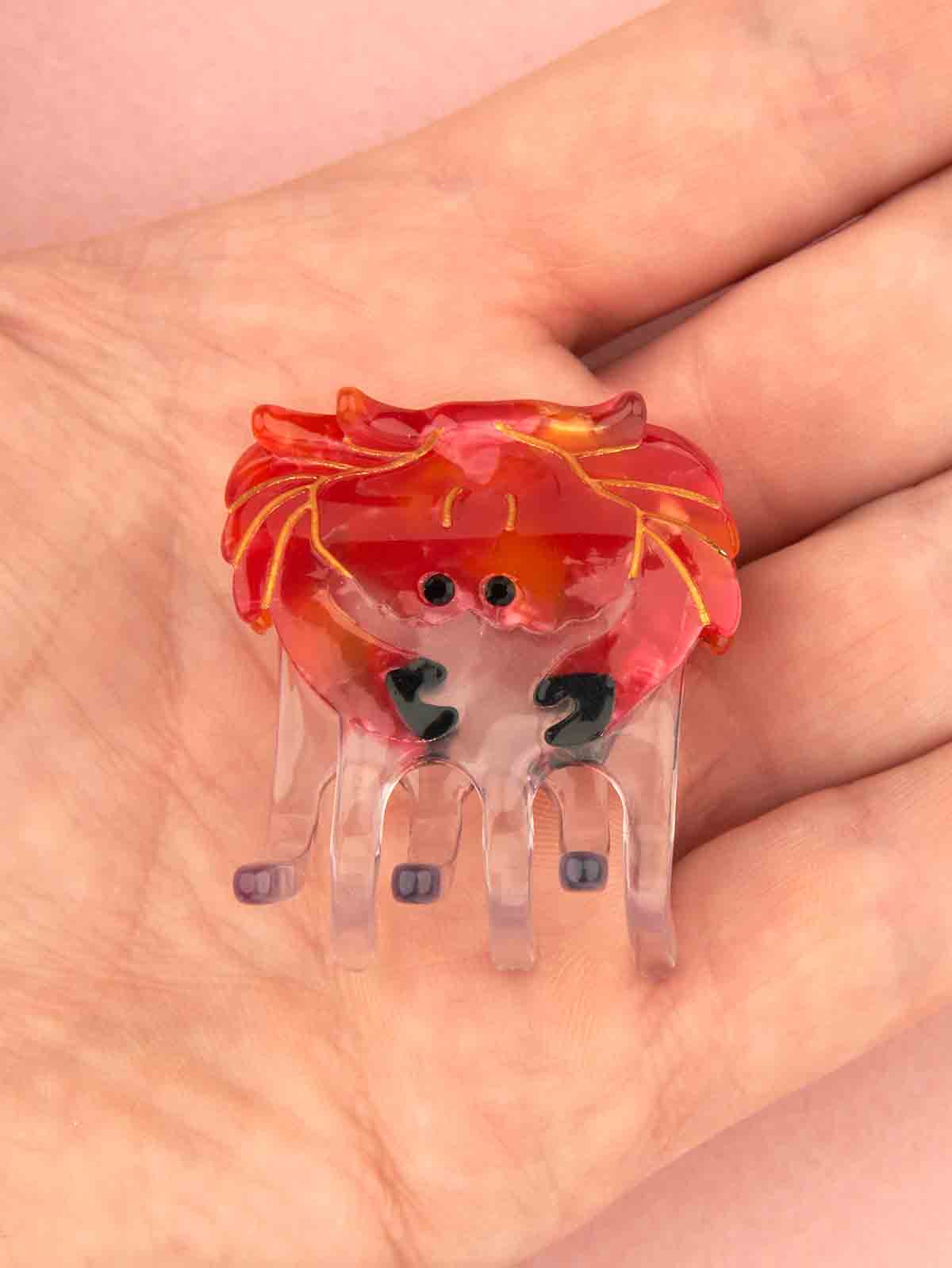 Alternativ bild av Mini hårklämma - Röd krabba