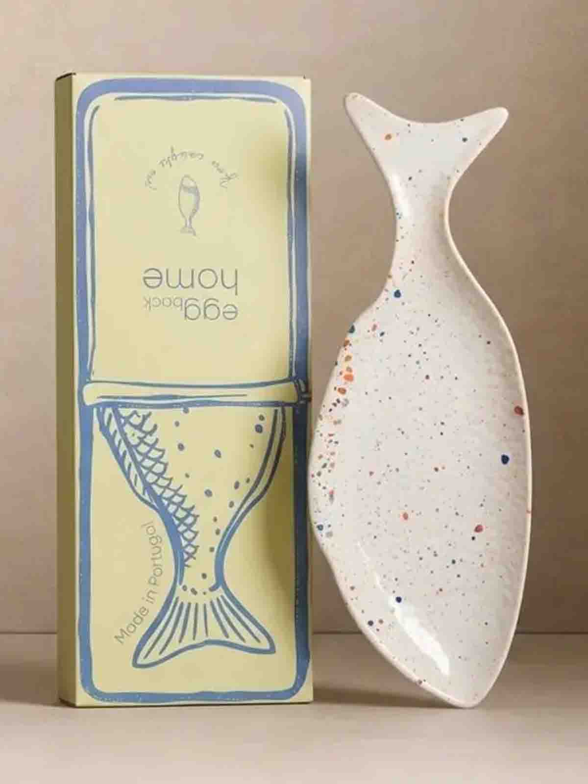 Fad & quot; fisk" konfetti" 30.5 x 14.5 cm i vitt