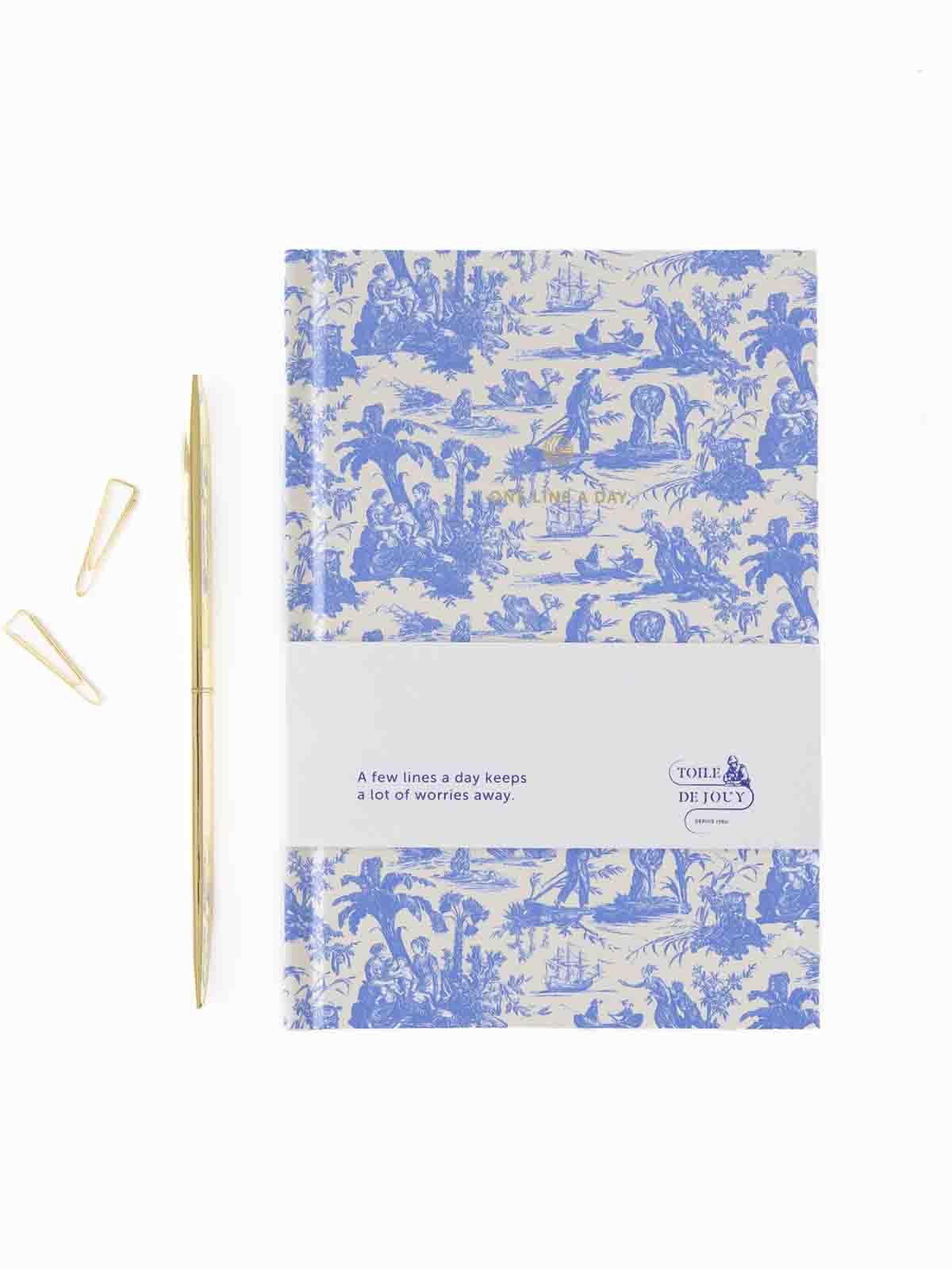 En rad om dagen bok (5 år dagbok) - Toile de Jouy i blått