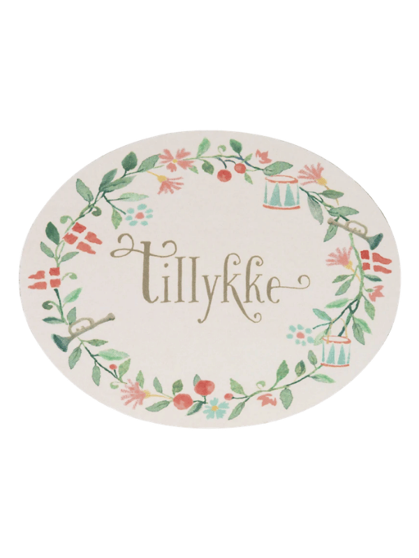 Presentetikett (15 stycken) oval - Grattis