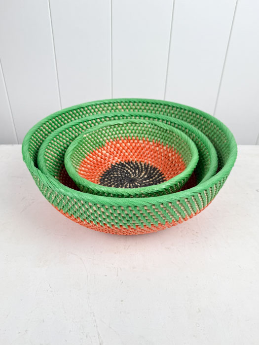 Brödkorg (3 storlekar) – grön, orange och svart