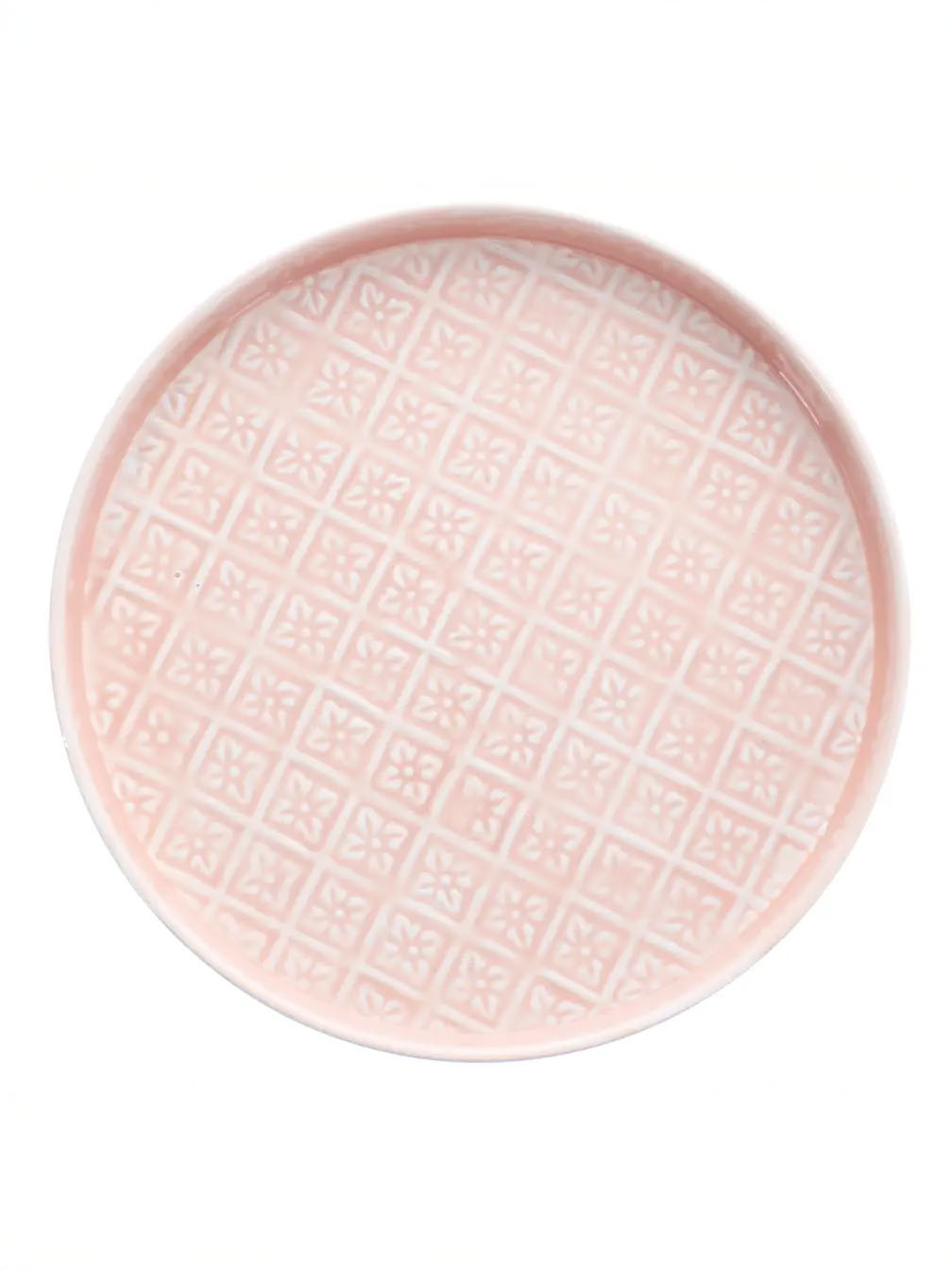 Rund emaljbricka (30 cm) - delikat rosa