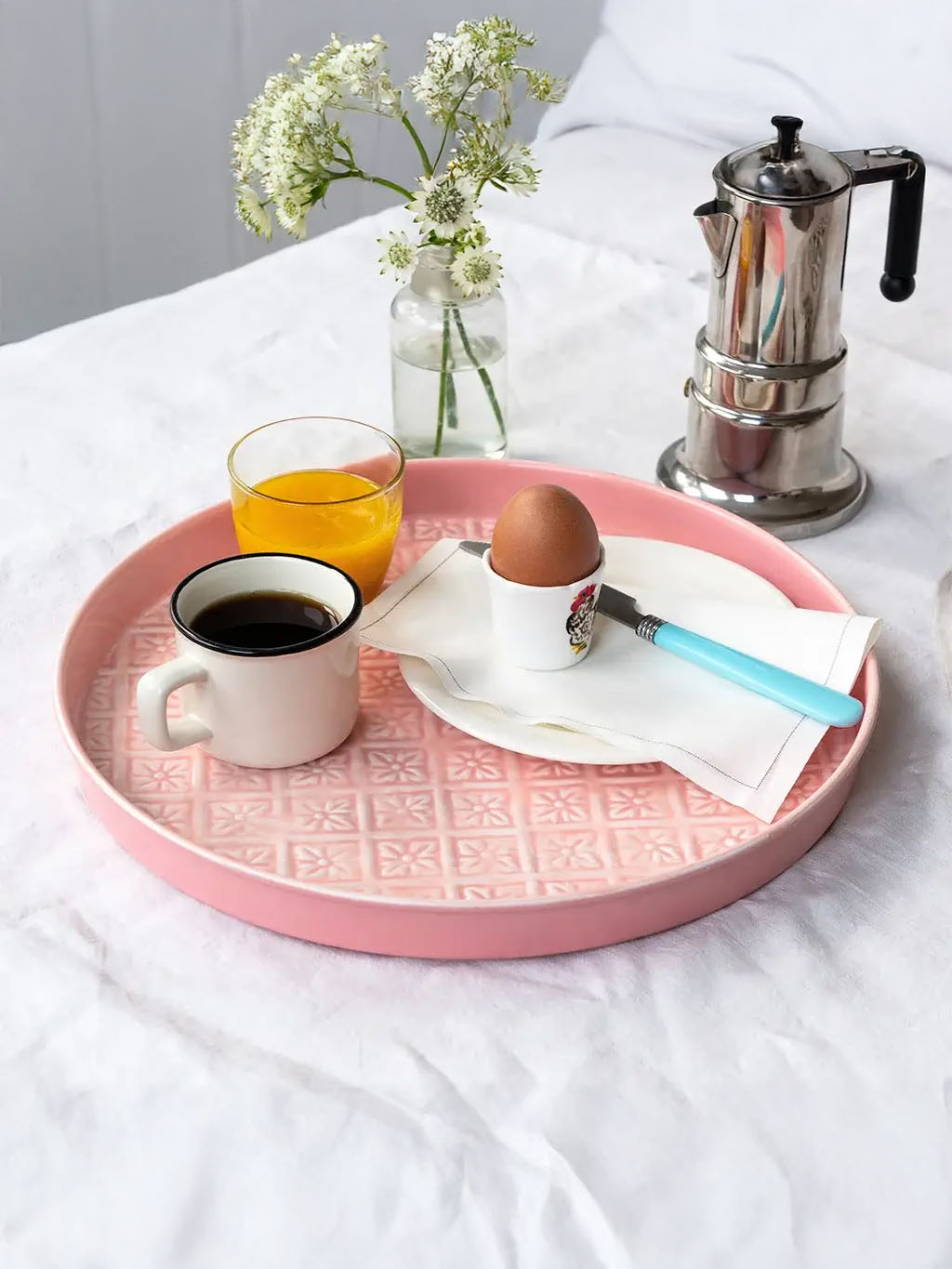 Alternativ visning av Rund emaljbricka (30 cm) - Rosa sorbet