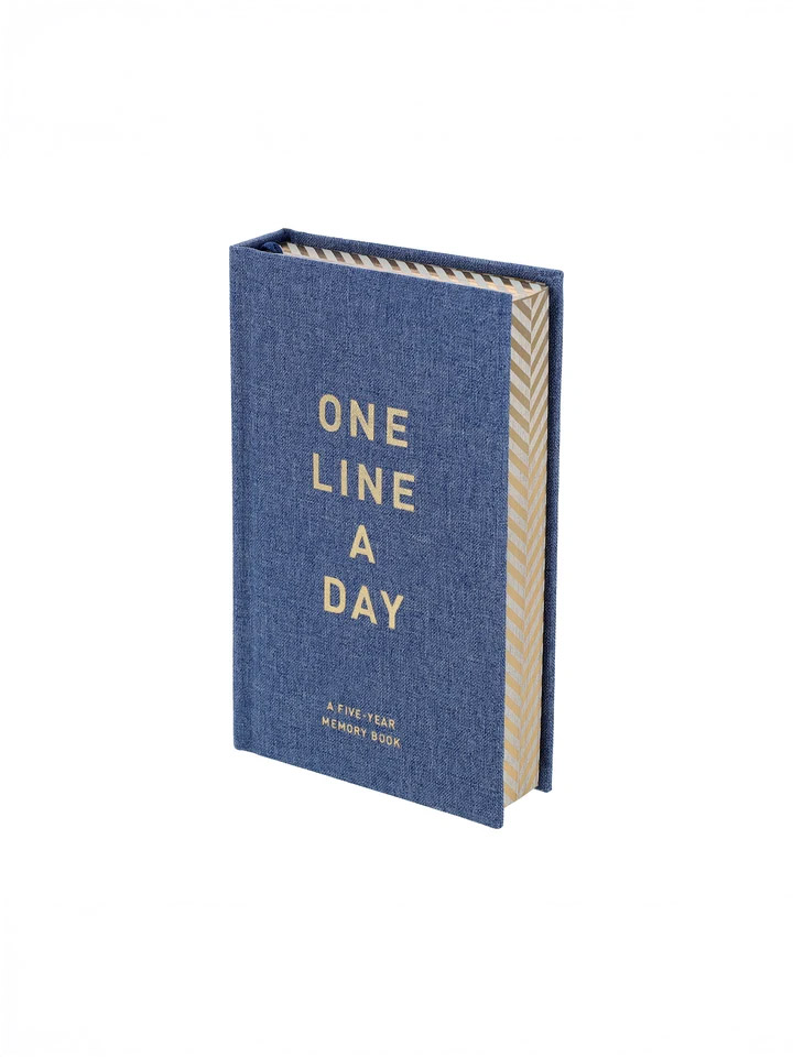 En linje om dagen bok - Linnid blå denim