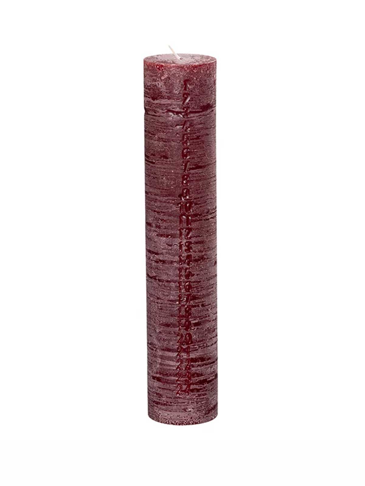 Alternativ visning av kalenderljus & quot;Fryst utseende & quot; 6x20 cm - Bordeaux