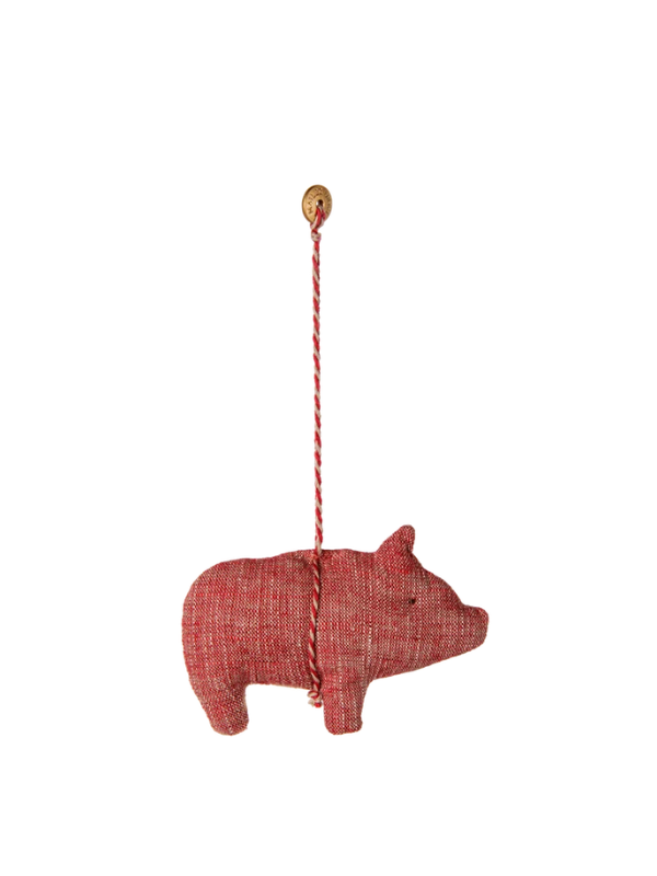 Dekoration i tyg - Pig i rött